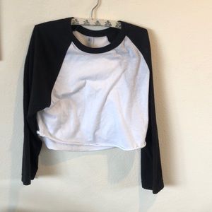 American Apparel Crop Baseball Tee
